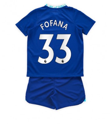 Chelsea Wesley Fofana #33 babykläder Hemmatröja barn 2022-23 Korta ärmar (+ Korta byxor)